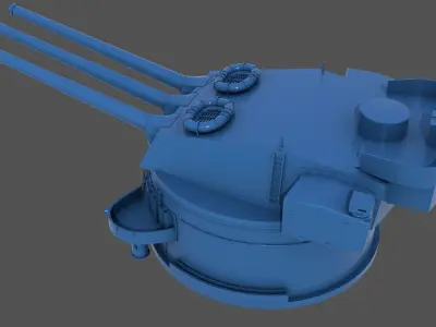 381mm WW2 Italian turret n2 - Commercial license - 1-200 scale 3D print model