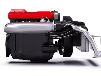 Nissan CA18DET Engine Lowpoly Low-poly 3D model