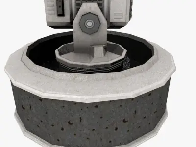 Low poly Sci-fi Cannon Turret Low-poly 3D model