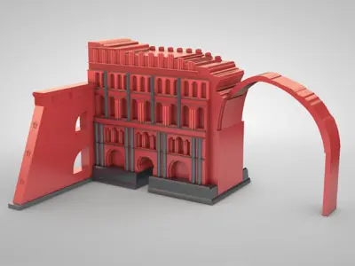 Taq Kasra Persian Temple and Palace Low-poly 3D model