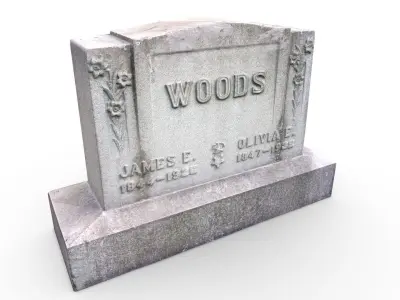 Gravestone woods tombstone Low-poly 3D model