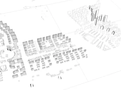Urban highrise building building ancillary building commercial 3D model