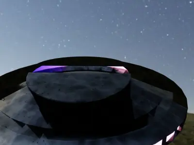 simple UFO animated Low-poly 3D model