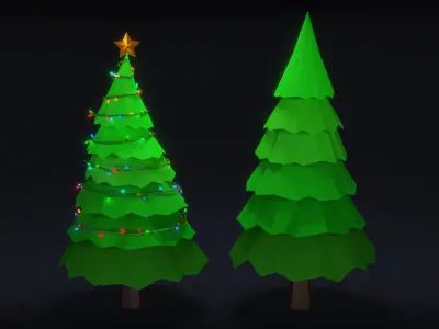 Low Poly Christmas Trees Free low-poly 3D model