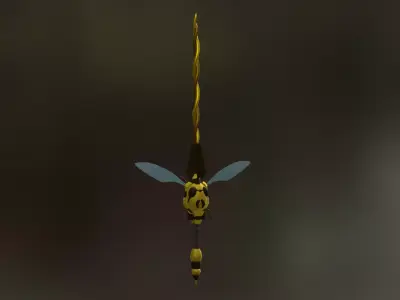 Wasp Themed Rapier Low-poly 3D model