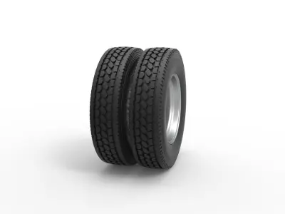 Rear custom wheel of semi truck Version 13 Scale 1 to 25 3D print model