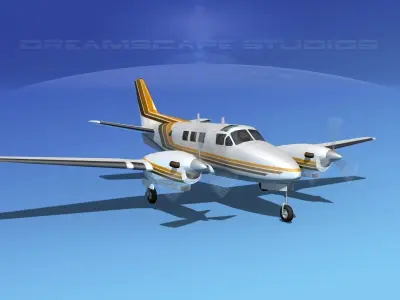 Beechcraft King Air C90 V08 3D model