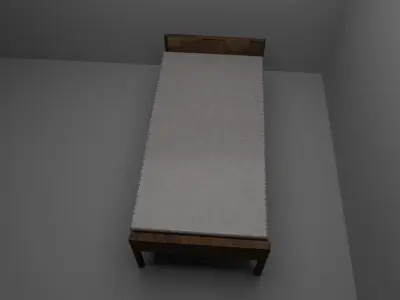 Wood bed Free low-poly 3D model