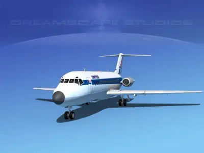 Douglas DC-9-20 United Airlines 1 3D model