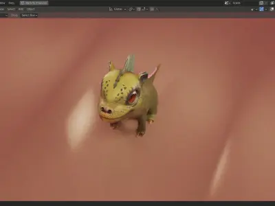 Baby Dragon 3D Model Low-poly 3D model