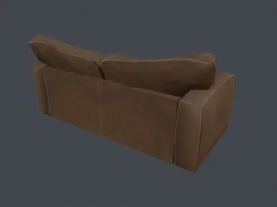 Old Leather Couch PBR Low-poly sofa  Free low-poly 3D model