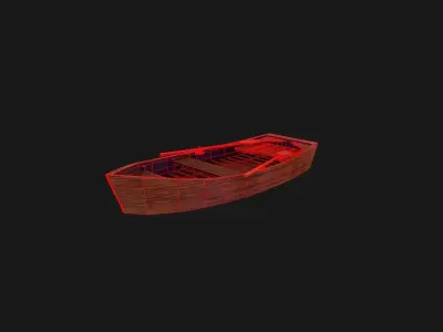 Nordic Rowboat  Low-poly 3D model