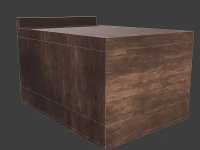 store room with wooden doors and glass windows Low-poly 3D model