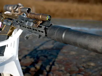 AR-15 Game Ready model Low-poly 3D model