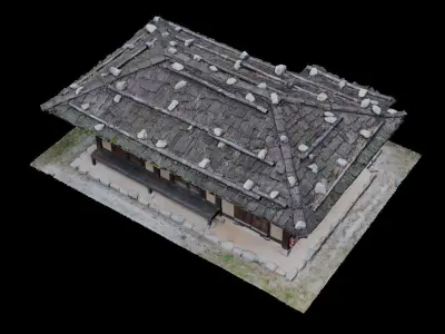 Korean Traditional Tiled House 3D model