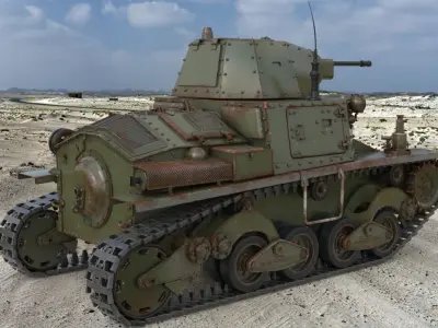 Tank L6 40 Green Ansaldo Fiat Italian Vray 3D model