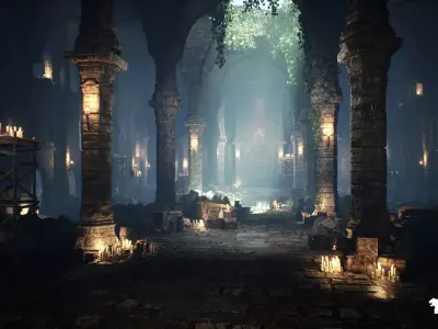 Mystic Dungeon Environment Low-poly 3D model