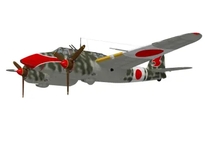 Kawasaki Ki-45 Kai Toryu 3D model