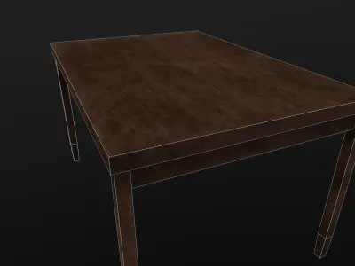 table old Free low-poly 3D model
