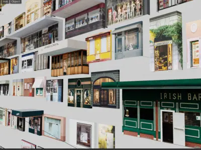 Storefront Shopfront Starbucks Coffee Shop Retail City Low-poly 3D model