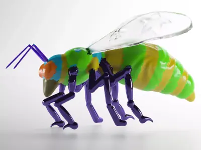 bee cartoon 3D model