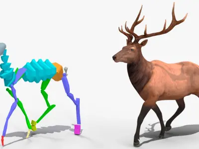 Realistic Elk Rigged 3D model