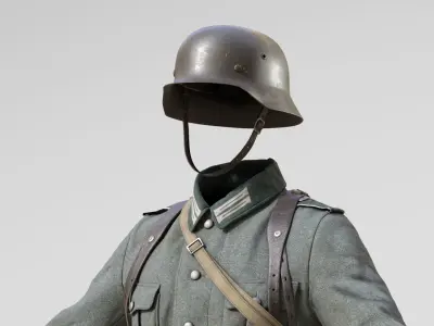 German WWII Infantry Soldier 3D model