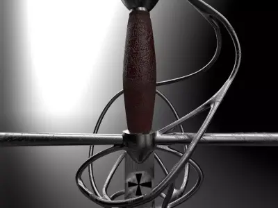 Italian rapier Low-poly 3D model
