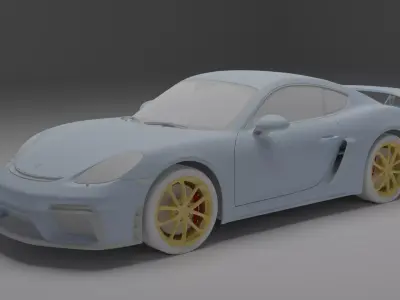 Porsche Cayman GT4 Base Model Low-poly 3D model