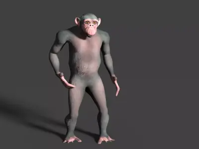 CHIMPAZEE monkey running Low-poly 3D model