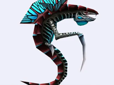 3DRT - Insectoid Monster Snake Low-poly 3D model