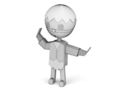 Wooden toy boy 3D model