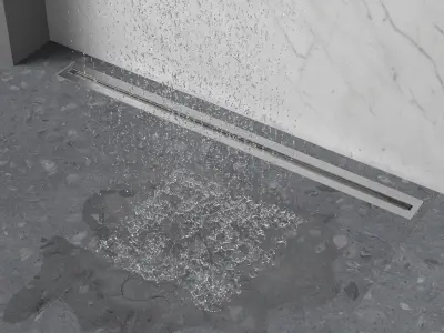 3D granite shower 04 white 3D model