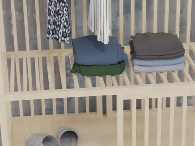 Clothes Hanger SKLUM Bambu albin Free 3D model