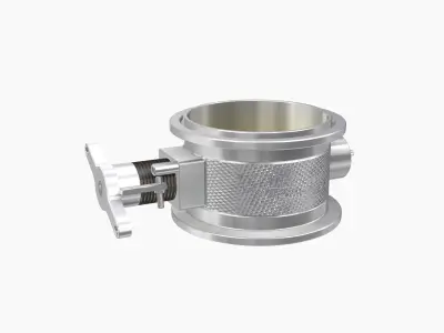 WIlson Manifolds Hi-boost Vband billet throttle body Low-poly 3D model