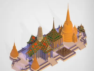  3D Model of Temple of the Emerald Buddha 3D model