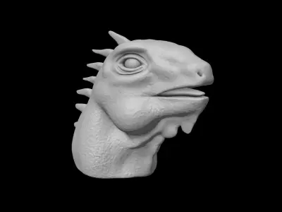 Iguana lizard head Free 3D model