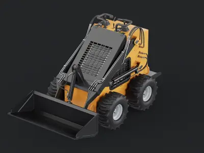Skid Steer Loader Mini Yellow 3D model purchase