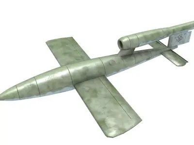 V1 Low poly military plane Low-poly 3D model