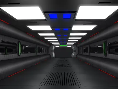Sci Fi Futuristic Corridor 3D model purchase