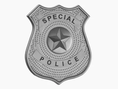 Police Badge Collection 3D model