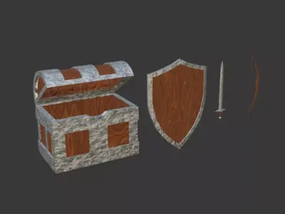 Asset Pack of Stone Age equiptment Free 3D model
