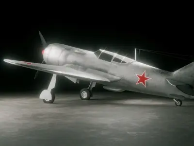 LA-7 Soviet Fighter Plane  3D model