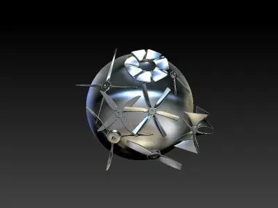 30 PROPELLER IMM BRUSH and  3D MODEL Low-poly 3D model