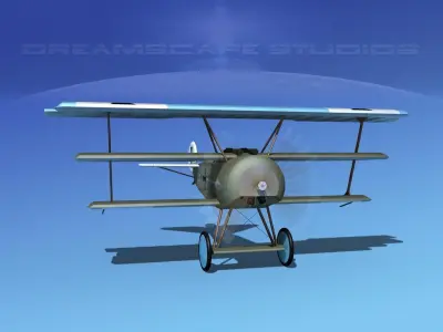 Fokker DR-1 Triplane V15 3D model