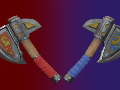 Steel Axe PBR Low-Poly Game READY Low-poly 3D model