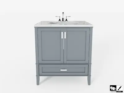 Contemporary Bath Vanity Free 3D model