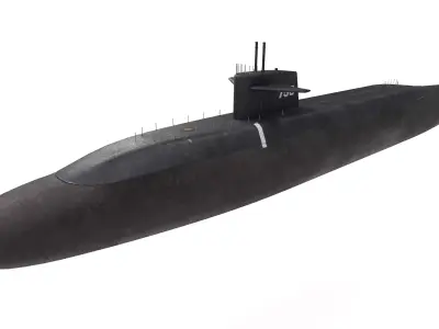 Submarine Lafayette-Class - GAME READY Low-poly 3D model