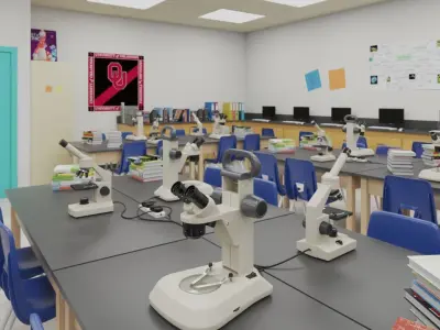 Detail School Science Laboratory Interior Architecture 3D model