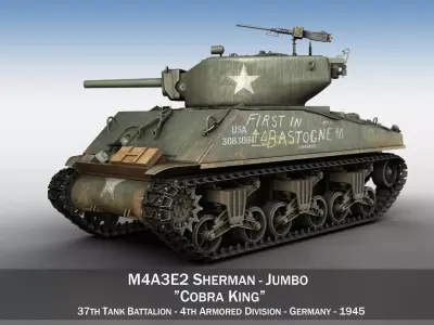 M4A3E2 - Sherman Jumbo - Cobra King 3D model